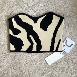 Zebra knit tube top